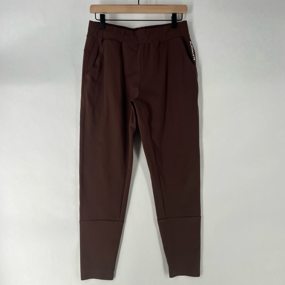 Alphalete Mens Chocolate Brown Stretch‎ Knit Tapered Leg Jogger Pants Size XS